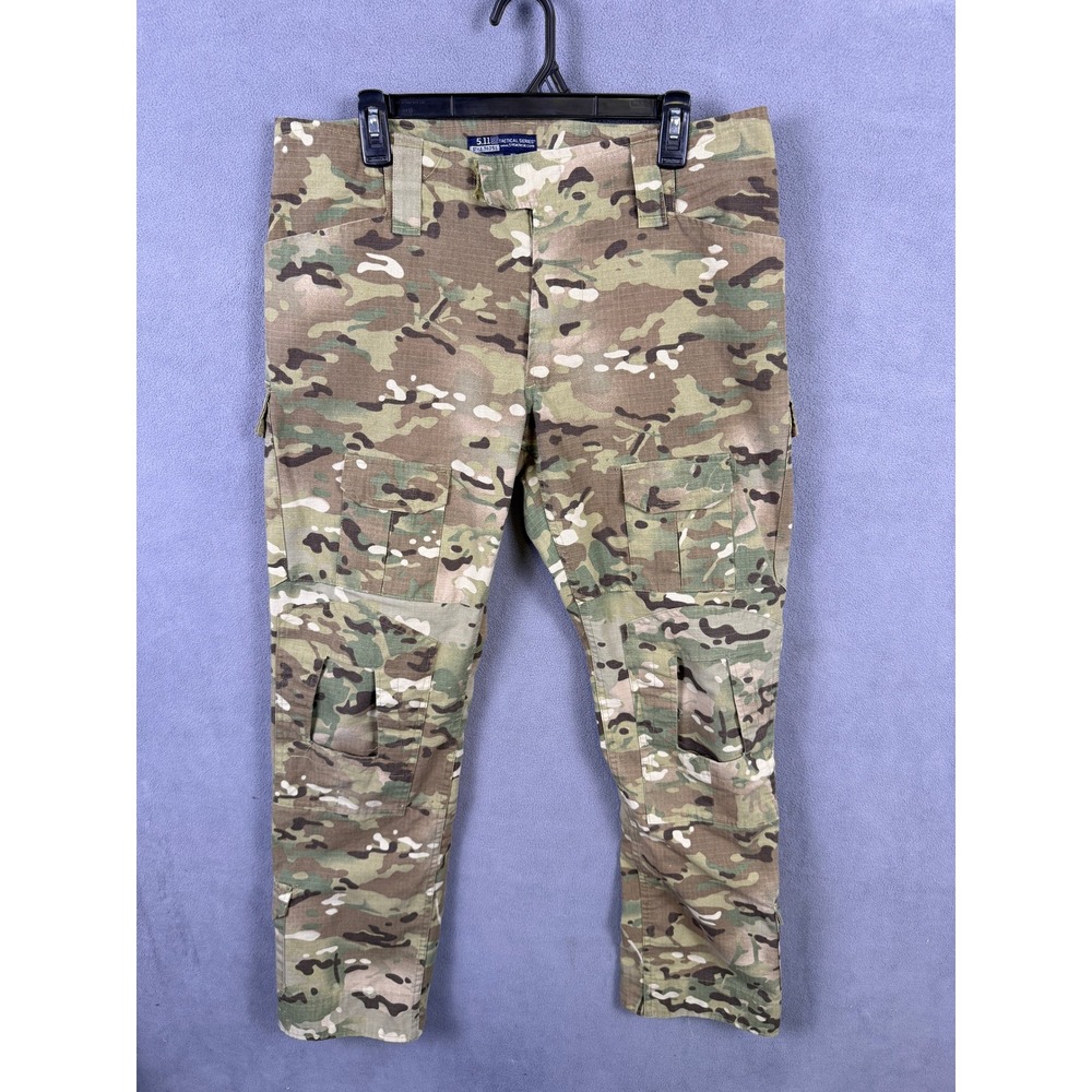 5.11 Tactical Series Pants Mens 34x32 Camo Multicam Cargo TDU Ripstop READ
